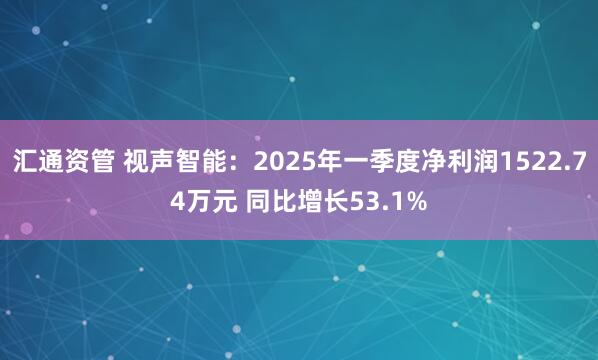 汇通资管 视声智能：2025年一季度净利润1522.74万元 同比增长53.1%