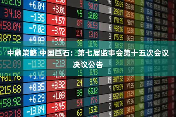 中鼎策略 中国巨石：第七届监事会第十五次会议决议公告